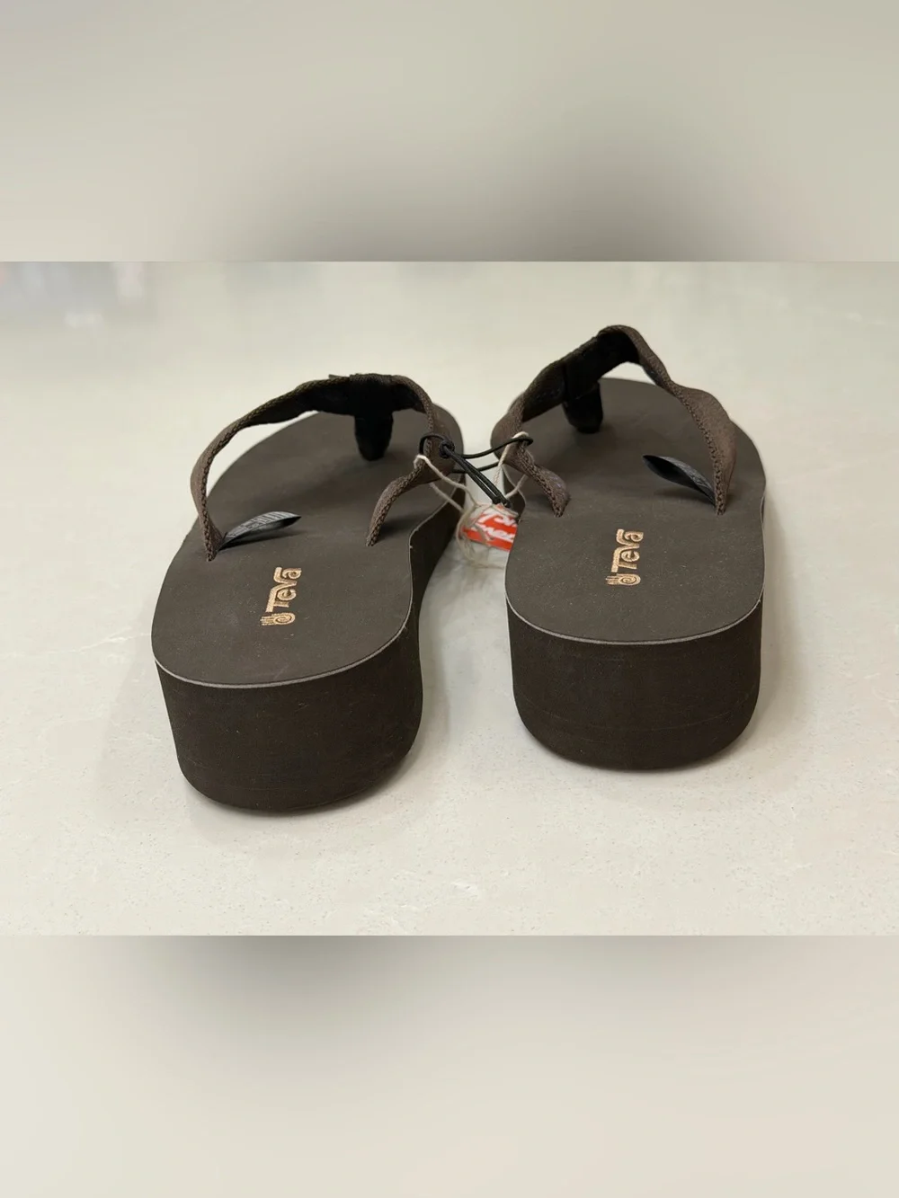 Teva Mandalyn Wedge Sandals 8 Motif Turkish Coffee Brown Platform Flip Flops